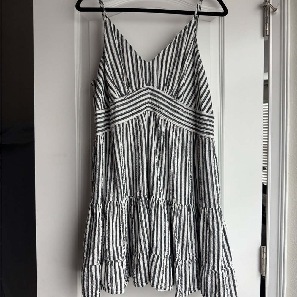 American Eagle Outfitters Black and White Striped Mini Dress
